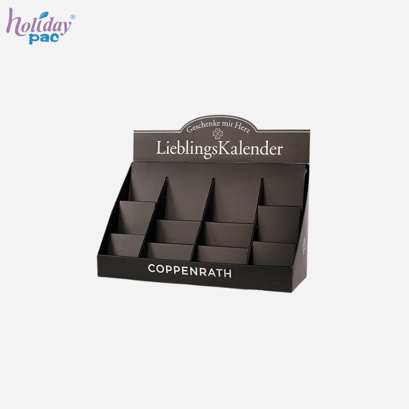 Custom Cardboard Countertop Display with Stairs for Calendars - Holidaypac Custom Cardboard Countertop Display with Stairs for Calendars - Holidaypac