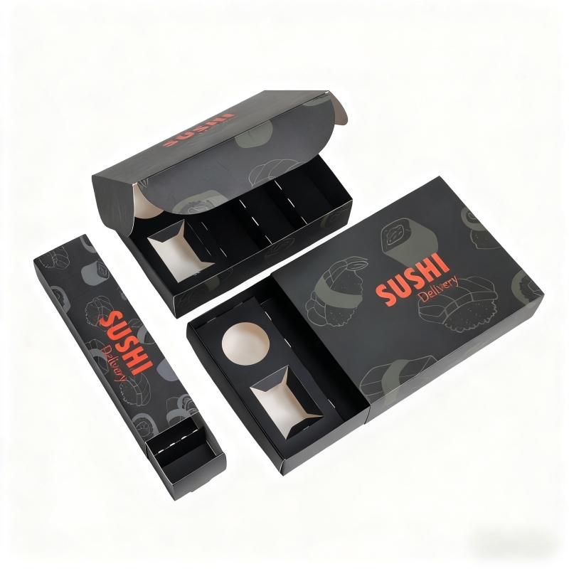 Customized Printing High Quality Food Grade Disposable Paper Sushi Box Customized Printing High Quality Food Grade Disposable Paper Sushi Box