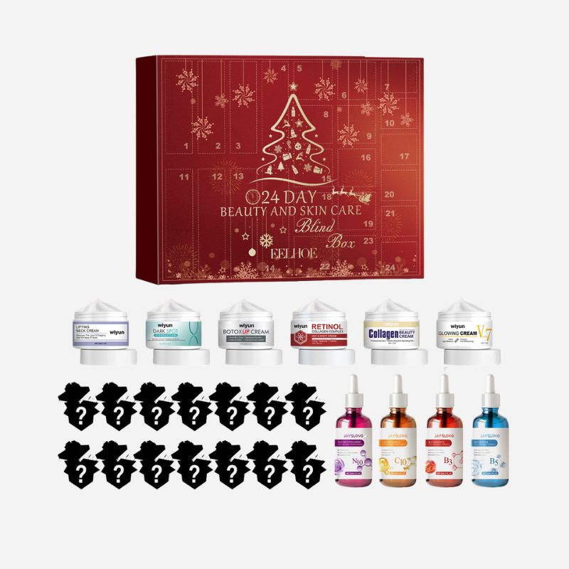 HOLIDAYPAC Custom Advent Calendar Empty Luxury Cardboard Paper Gift Beauty Cosmetic Packaging Countdown Christmas Advent Calendar Box