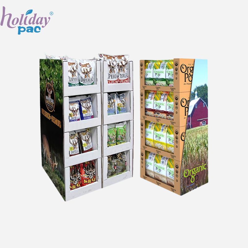 Custom High Quality Supermarket Retail Cardboard PDQ Display Box with Stackable Trays2 – Holidaypac Custom High Quality Supermarket Retail Cardboard PDQ Display Box with Stackable Trays2 – Holidaypac