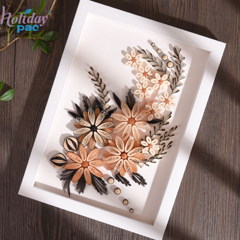Custom Floral Quilling Card with Art Frame - Holidaypac