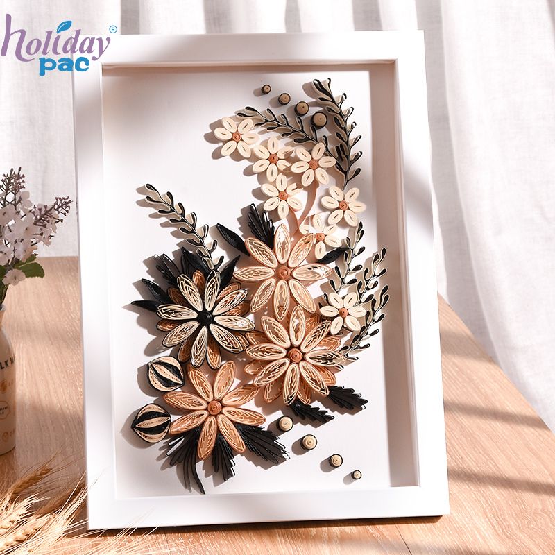 Custom Floral Quilling Card with Art Frame - Holidaypac