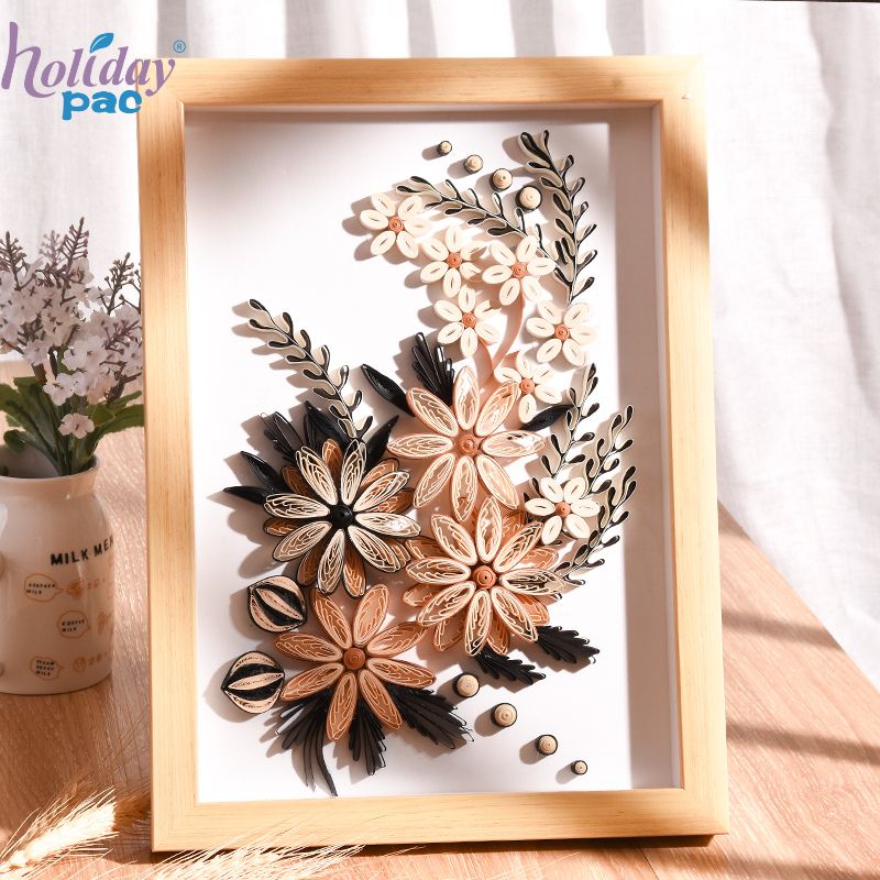 Custom Floral Quilling Card with Art Frame - Holidaypac