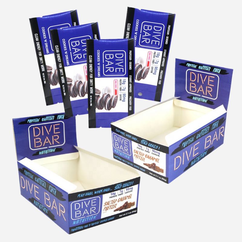 Custom Cardboard Retail Ready Packaging for Protein Energy Chocolate Bar Box Nut & Kernels - Holidaypac Custom Cardboard Retail Ready Packaging for Protein Energy Chocolate Bar Box Nut & Kernels - Holidaypac