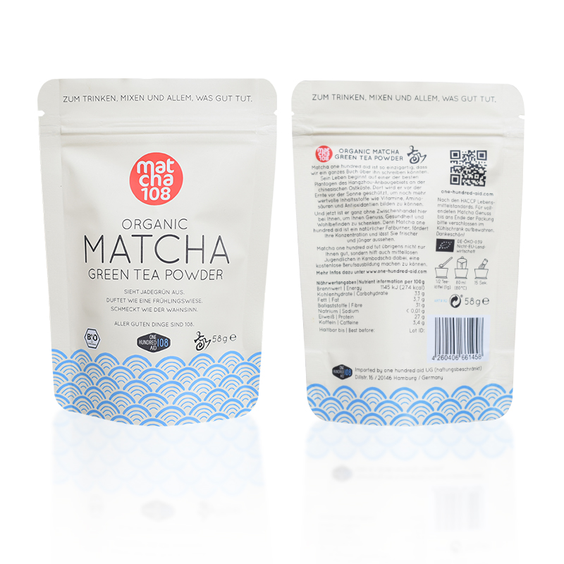 Custom Stand up Mylar Bag for Matcha - Holidaypac