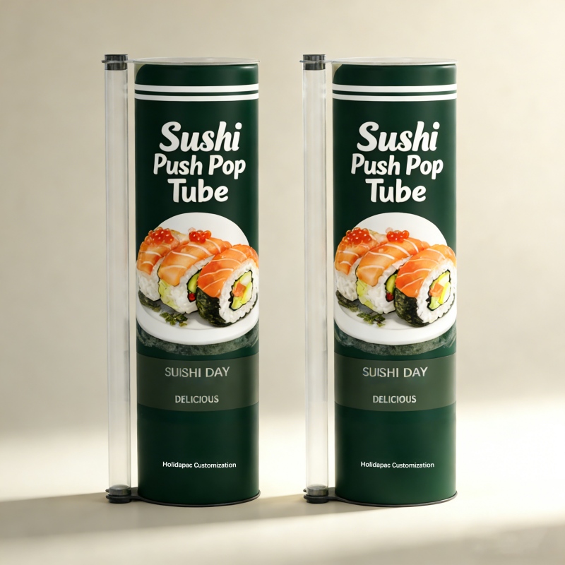 Custom Sustainable Sushi Tube Packaging with Advanced Aqueous Coatings - Holidaypac