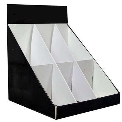 2020 Hot Sale Custom Logo Black Cardboard Cosmetics Display Stand Eyelash Counter Display For Retail HLD-CCD003