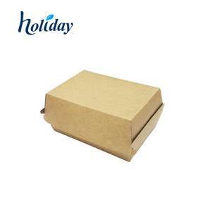 Top Quality Portable Simple Style Paper Box With Handle Packing Burger K014