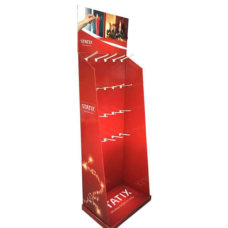 Custom Wholesale Promotional  POP Template Floor Stand Pegboard Corrugated Cardboard Accessories Electronics Hook Display Rack