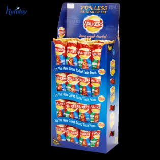 Supermarket Professional Cardboard Food Snacks Display Stand For Chips of Potato Chips