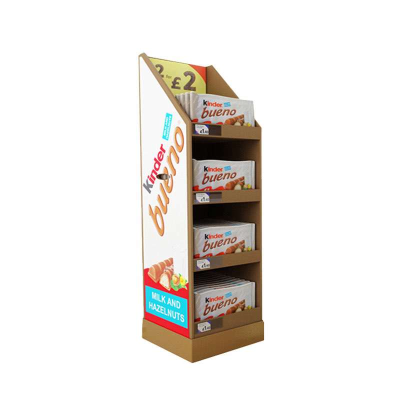 Promotional Corrugated In Supermarket Snack Retail Store Paper Shelf Food Snack Cardboard Floor Display For Snack