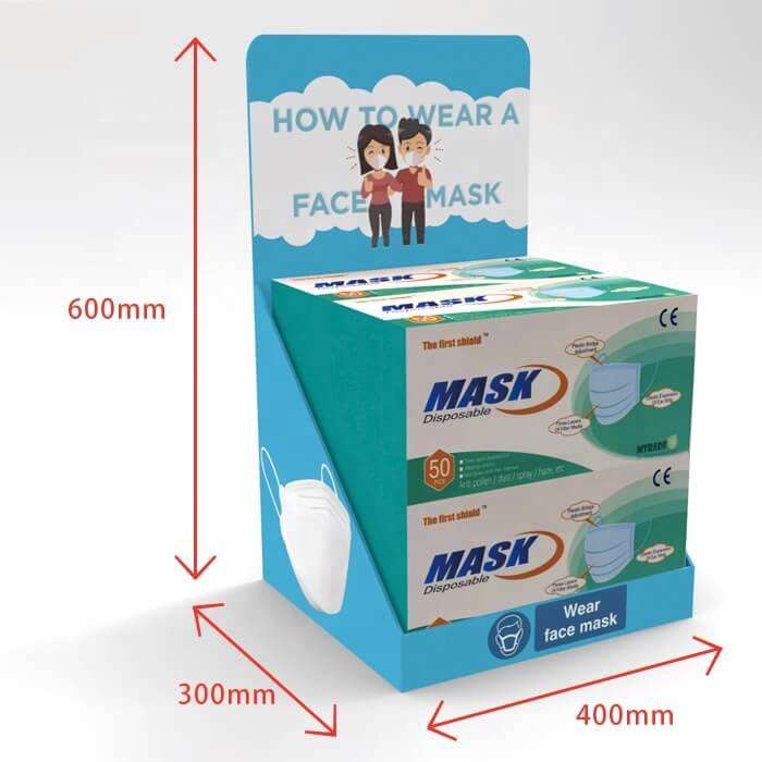  Cardboard Face Mask Display Stand Counter Display Hook Counter Display Customizable