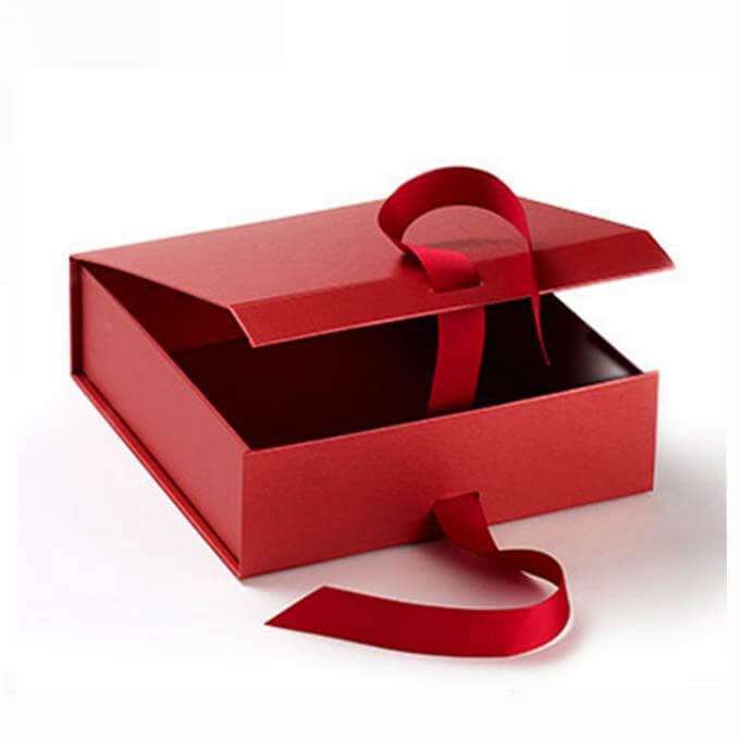 Gift Box Wrapping Empty Box Black Bow Flip Foldable Festive Packaging Box