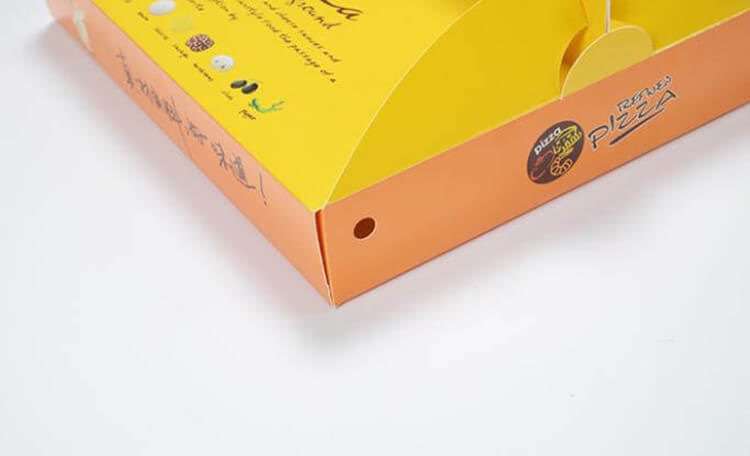 Wholesale Yellow Portable Pizza Takeaway Box White Card Pizza Box Food Grade Folding Color Box