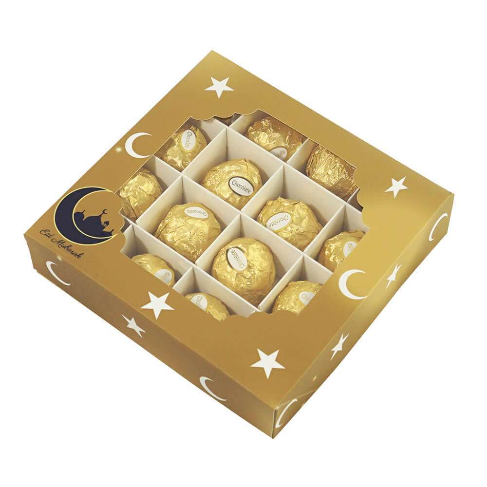 Wholesale Festival Gift Box Candy Chocolate Pastry 16 Grid Gift Box With Window