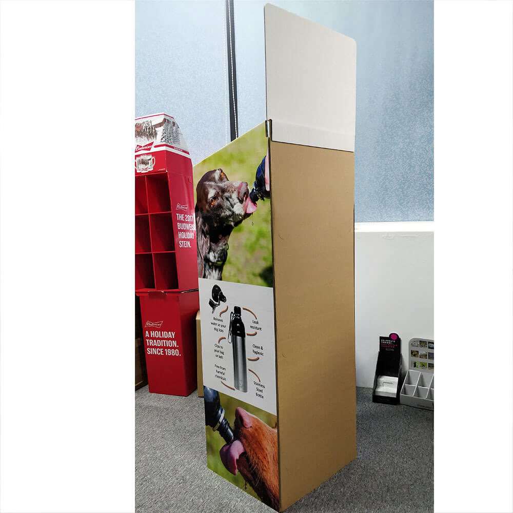 Customized Water Bottle Cardboard Floor Display Stand for Retail Store