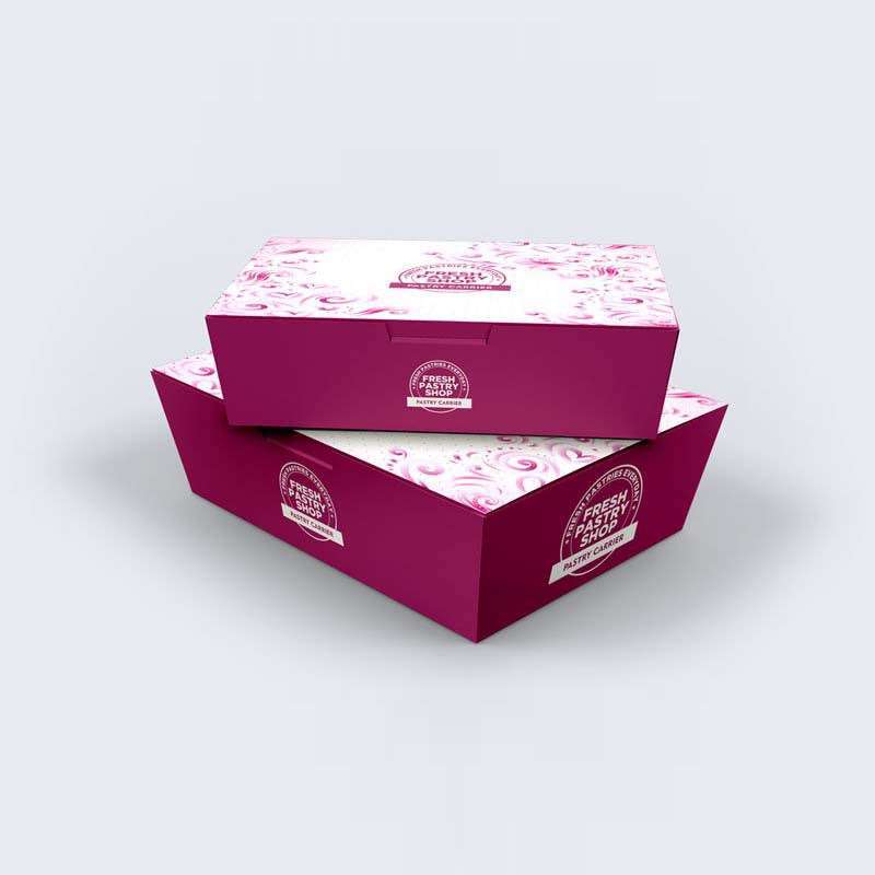 Wholesale Custom Purple Portable Pastry Boxes Bakery Boxes Hand-held Gift Box