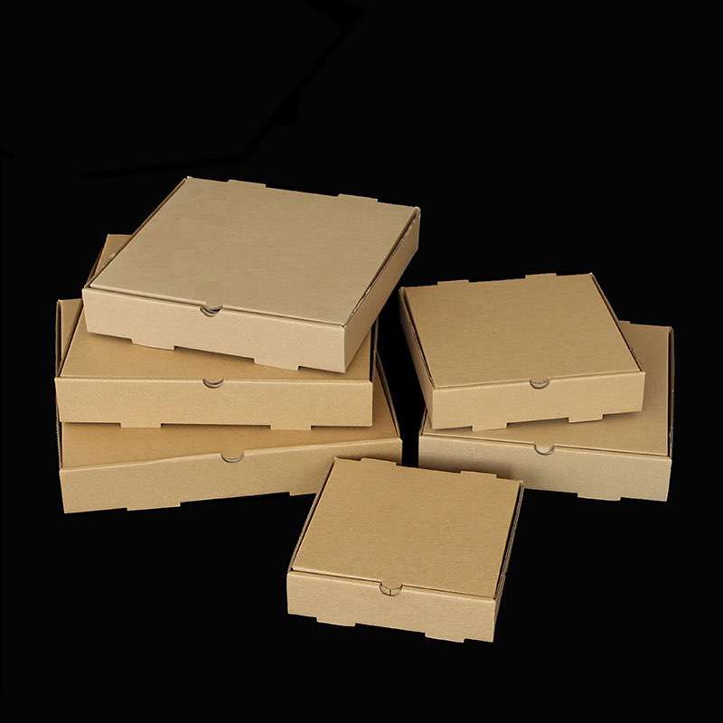 Wholesale Pizza Boxes 6/7/8/9/10/11/12/13/16/18Inch Kraft Paper Pizza Delivery Packing Box of Custom