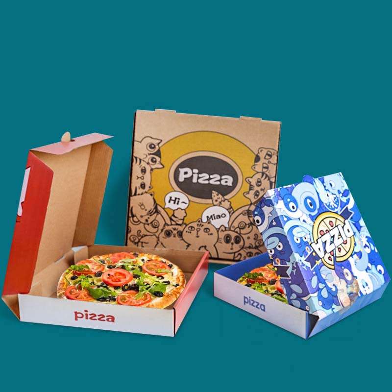 Corrugated Pizza Box Customized LOGO Wholesale 7/9/10/12Inch Paper Pizza Boxes