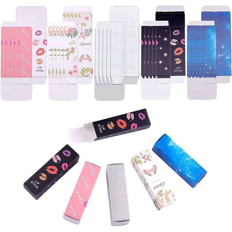Wholesale Custom Lipstick Boxes Cosmetics Packaging Box Rectangle Ivory Paper DIY Box