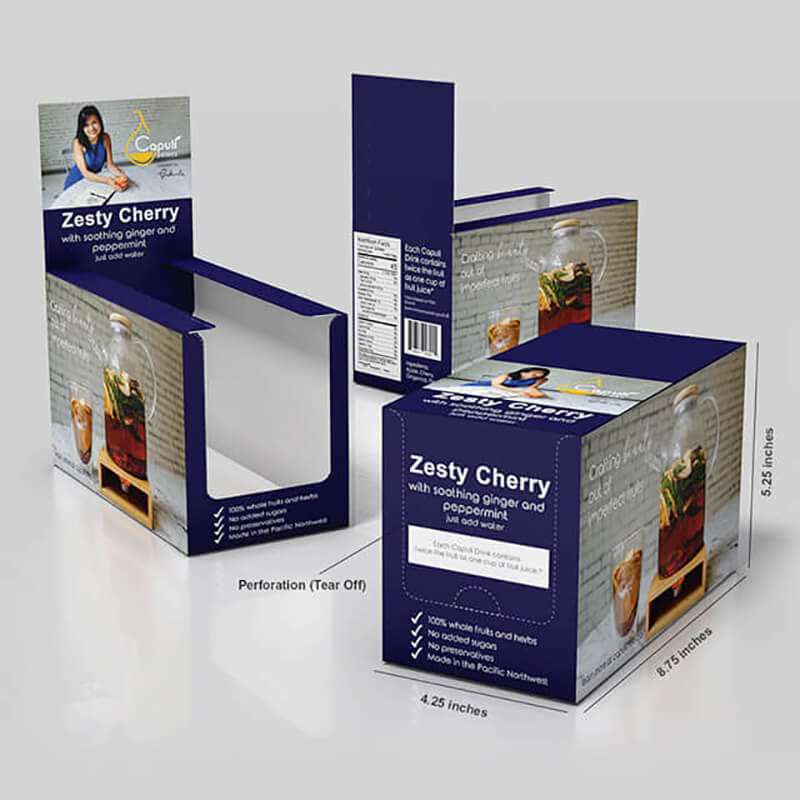 Wholesale Custom Tear Off Energy Bars Chocolate Protein Snacks Retail Counter Paper Shipping Display Boxes
