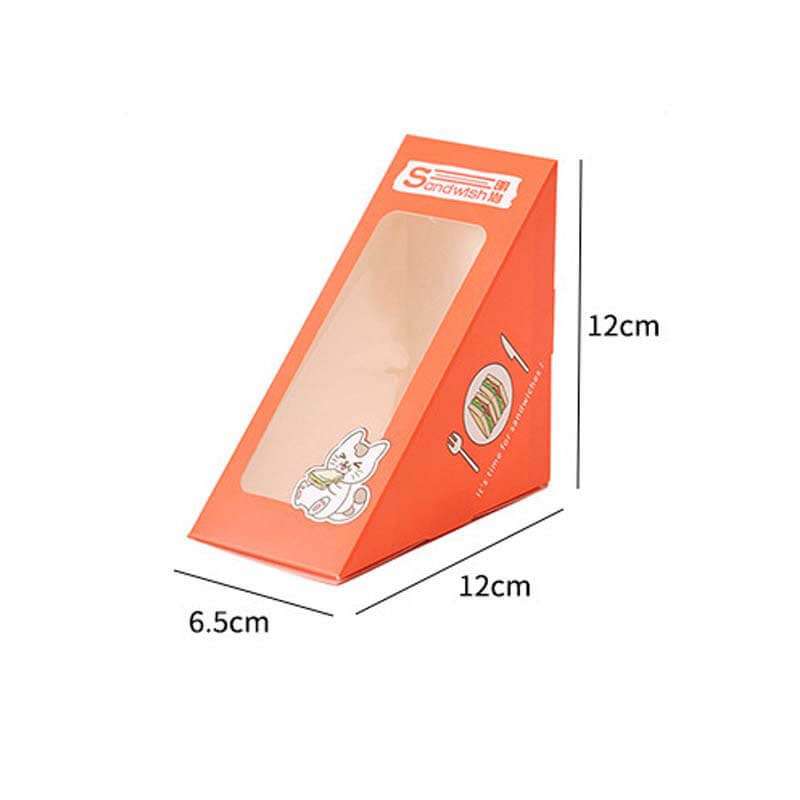 Wholesale Sandwich Packaging Box Disposable with Window Triangle Sandwich Containers Custom