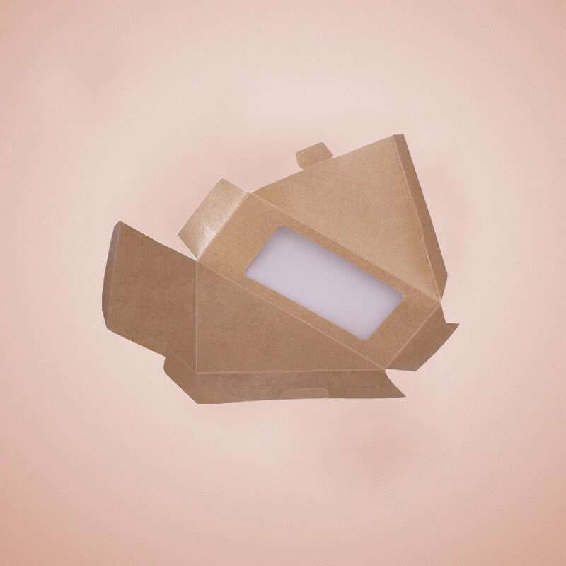 Wholesale Sandwich Packaging Box Kraft Paper Disposable Food Box Window Wrap Sandwich Box Custom
