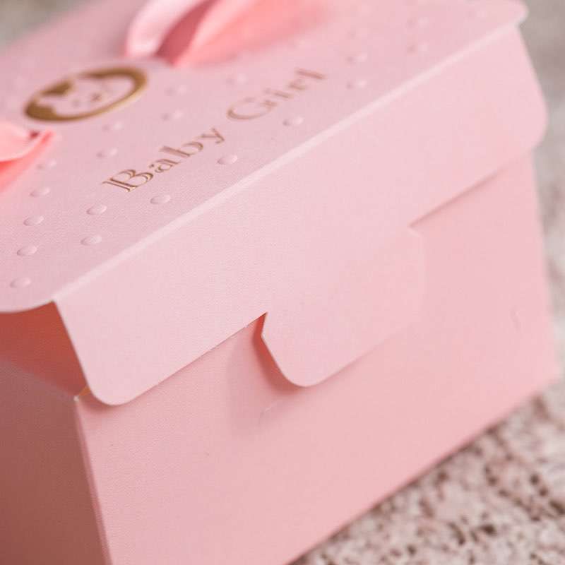 Wholesale Birthday Return A Salute Pink Blue Cutey Month Party Luxury Boy Girl Small Chocolate Candy Baby Gift Box