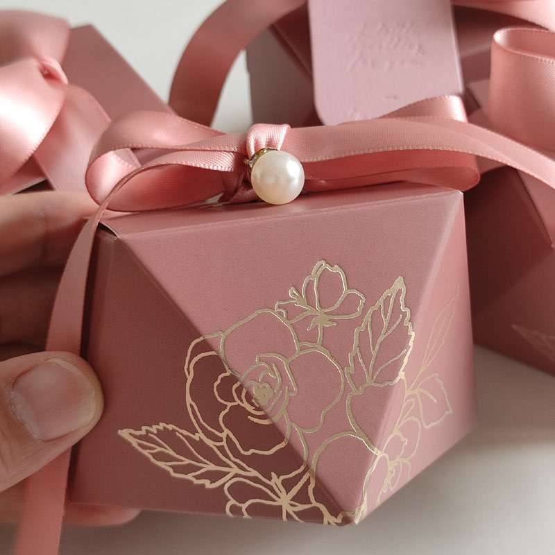 Gift Box Shape Paper Candy Boxes Chocolate Packaging Box Wedding Favors for Guests Baby Shower Birthday Party
