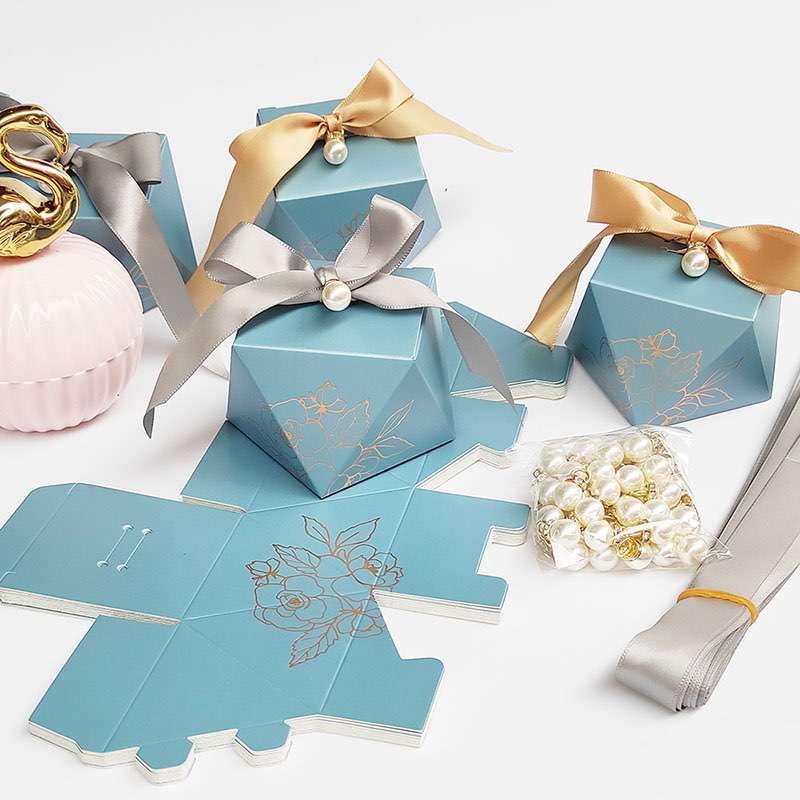 Gift Box Shape Paper Candy Boxes Chocolate Packaging Box Wedding Favors for Guests Baby Shower Birthday Party