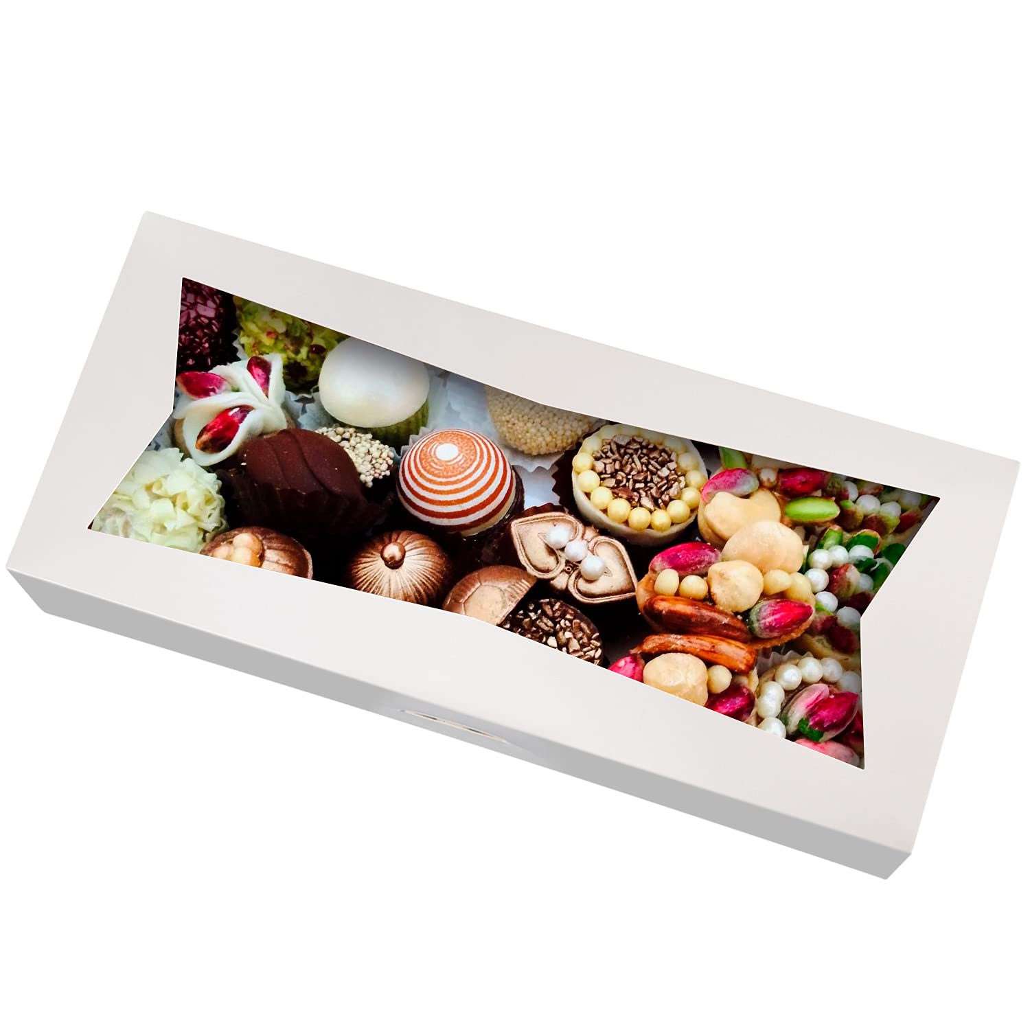 Custom Wholesale Pastry Bread Boxes, Donuts, Muffins, Cookie Boxes - Auto Pop Up with Clear Window, Pack of 15